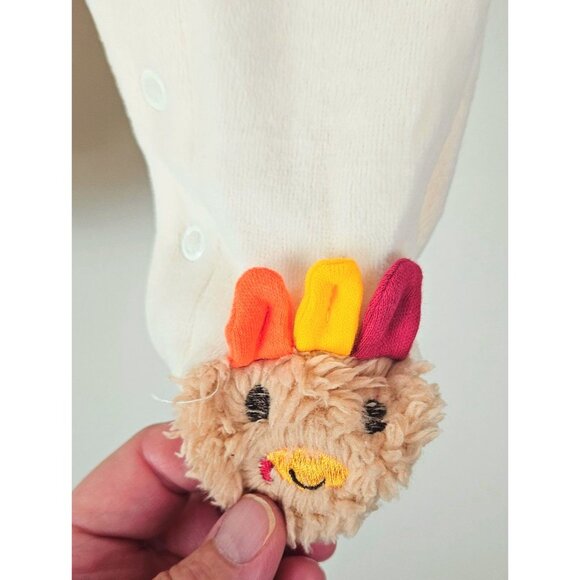 Boys Baby Starters My First Thanksgiving Footed Outfit Size 3 Months Turkey Soft - Picture 7 of 9